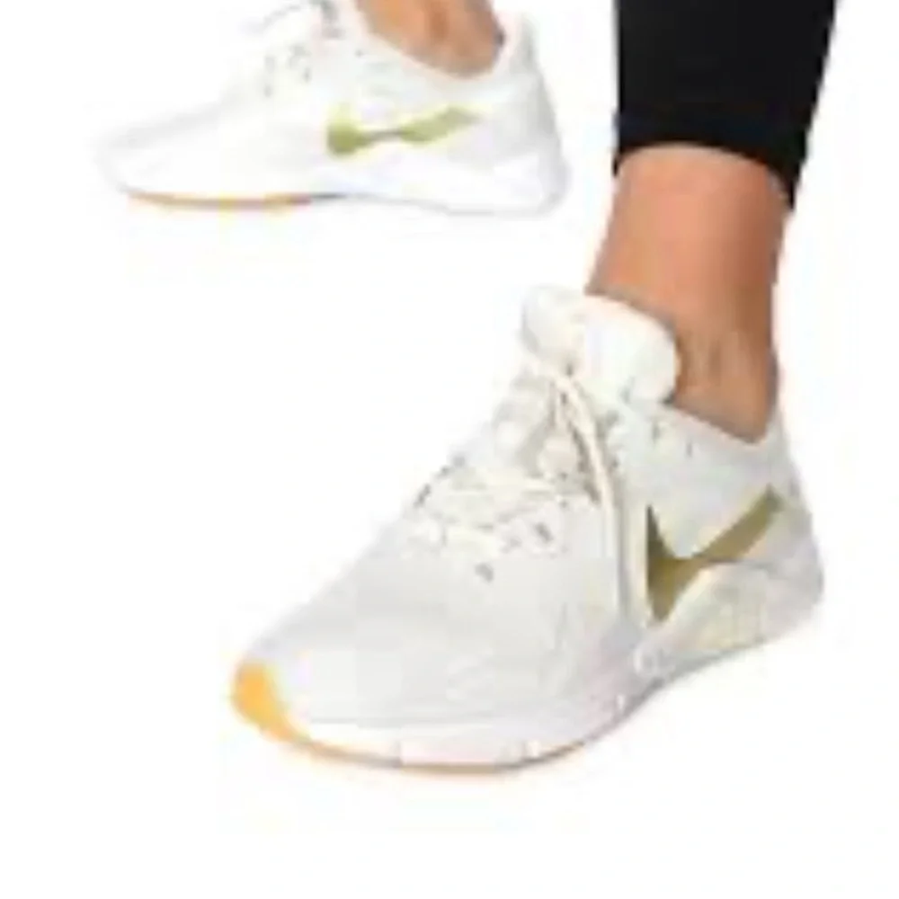 Nike Womens Legend Essential 2 White Gold Running Shoes Sneakers Size 10 - Picture 2 of 12